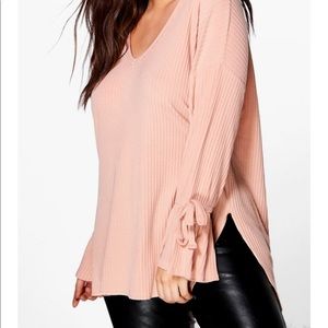 Boohoo long sleeve blouse with flair sleeves